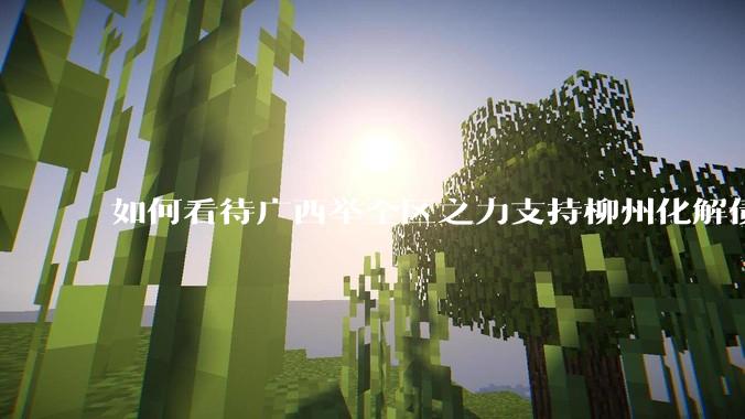 如何看待广西举全区之力支持柳州化解债务？为什么最近地方债又重回公众视野？