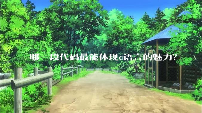 哪一段代码最能体现c语言的魅力?