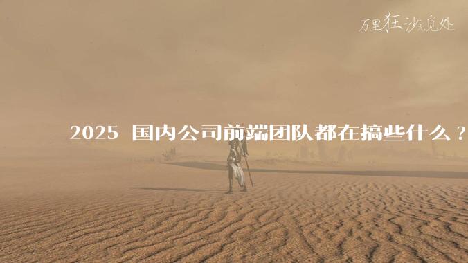 2025 国内公司前端团队都在搞些什么?